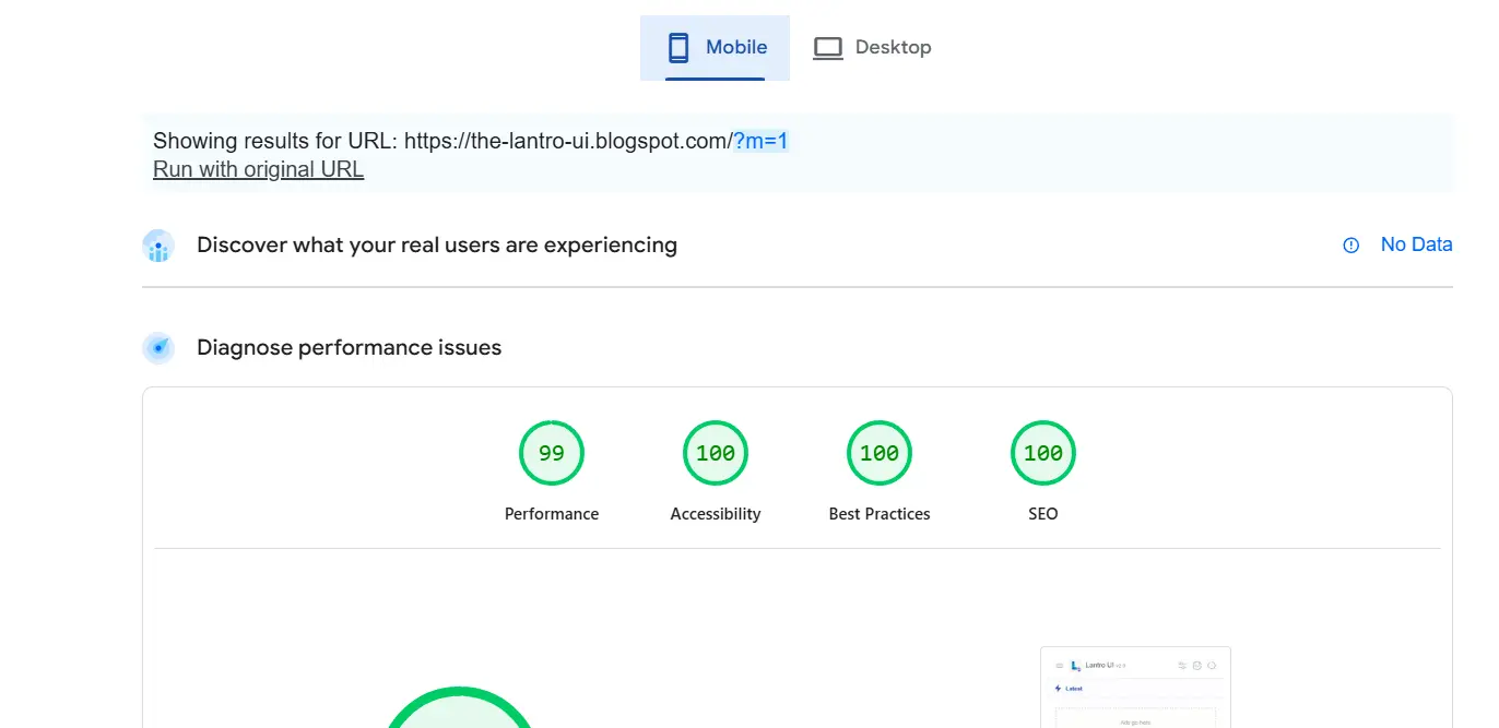 PageSpeed mobile